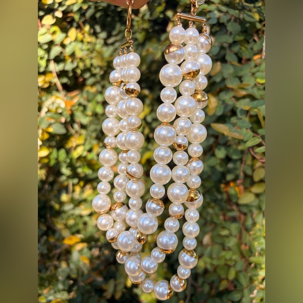 NEW! Classic Gold & Pearl Multi-Strand Necklace - Picture 5 of 12